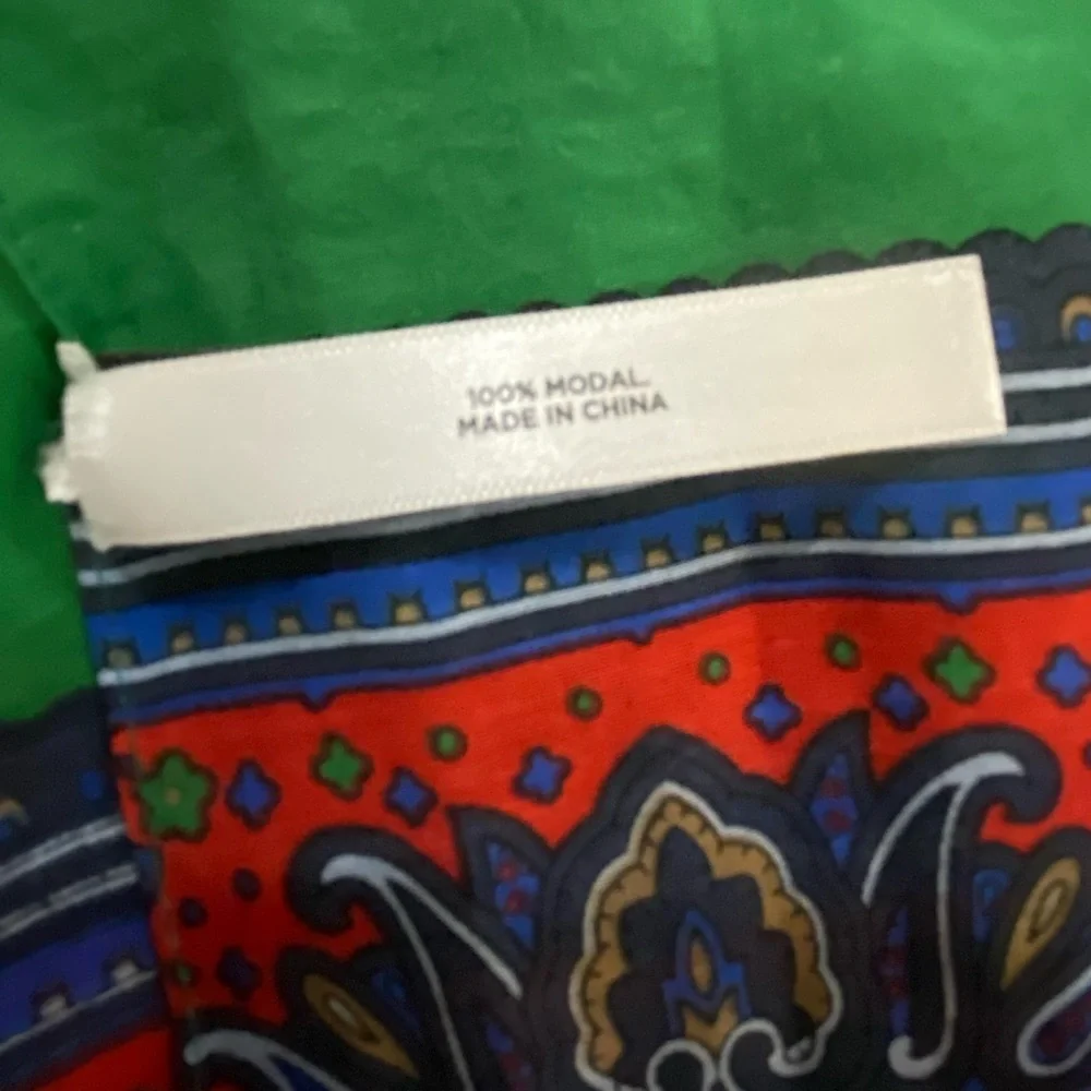 Talbots Red, Blue & Green Paisley Scarf Wrap 26 X 72